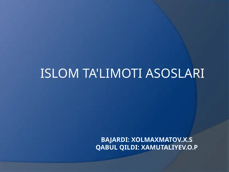 Islom ta'limoti asoslari