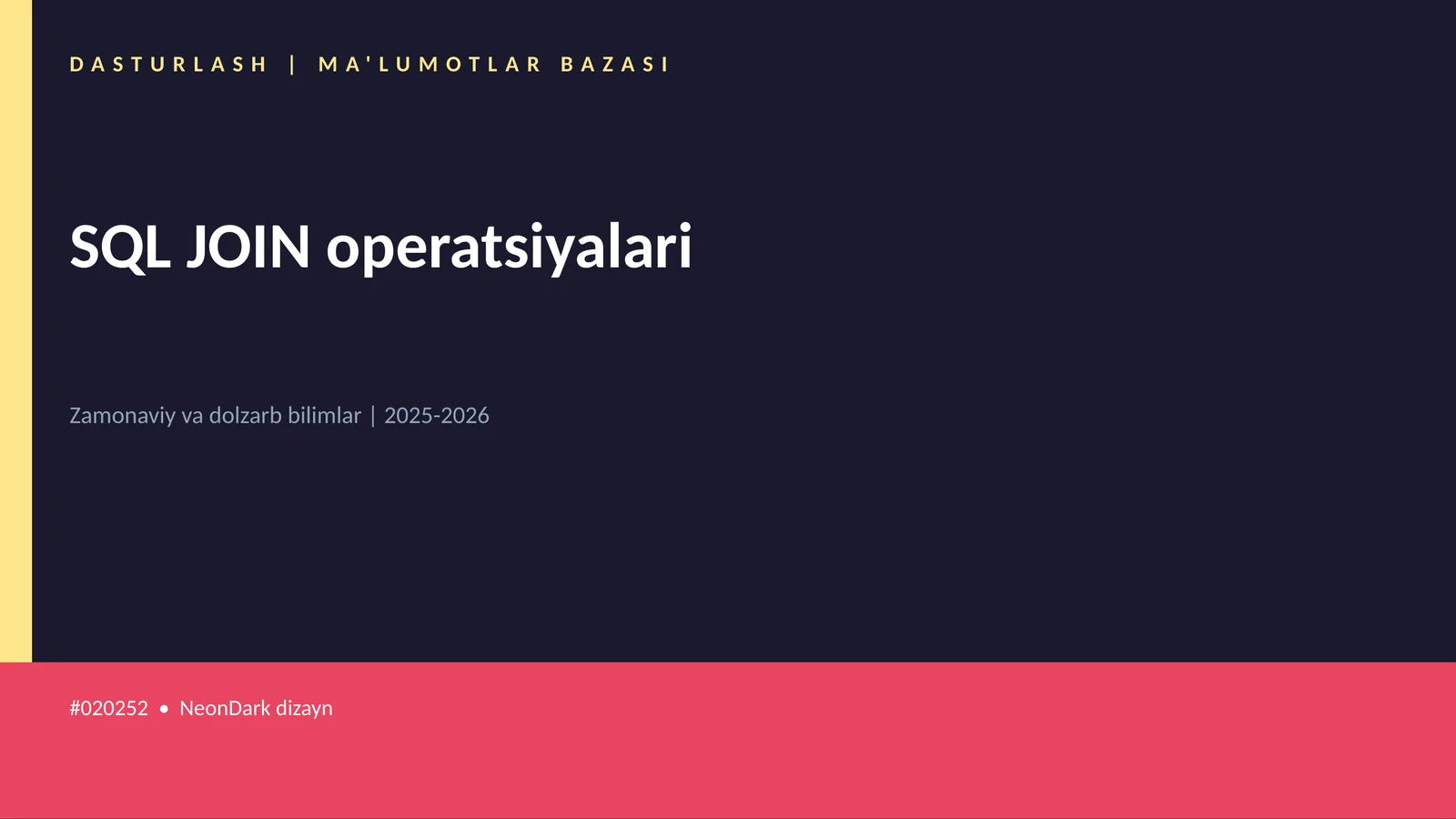 SQL JOIN operatsiyalari