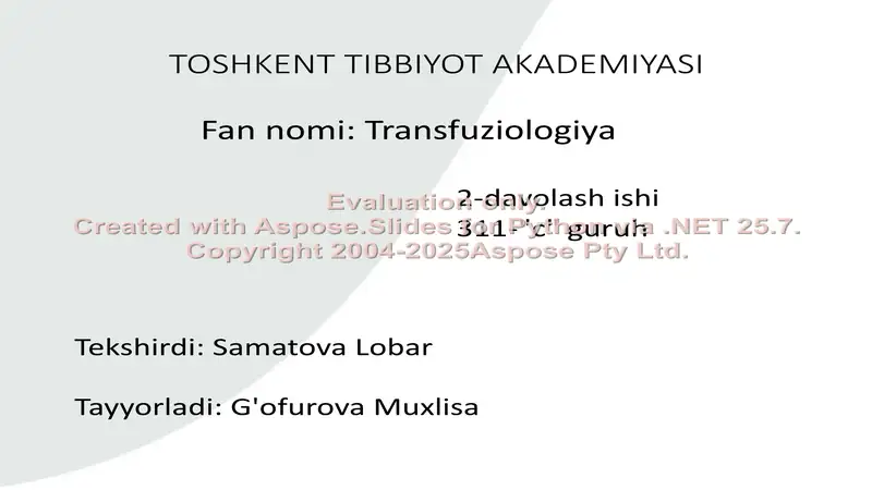 Donorlik va Salomatlik