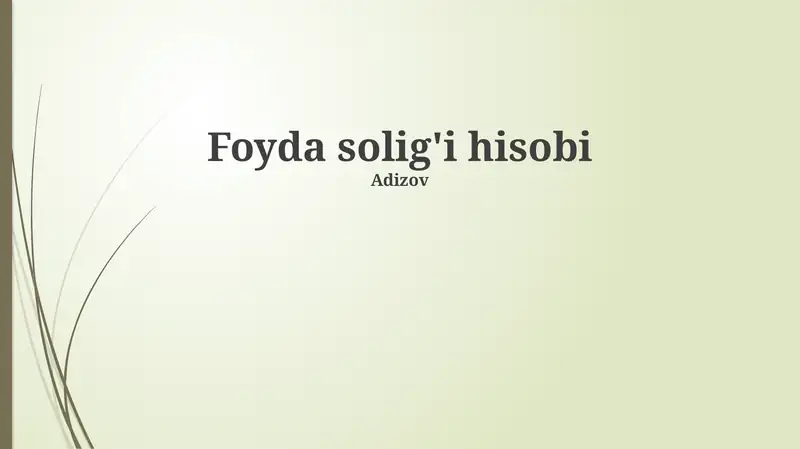 Foyda solig'i