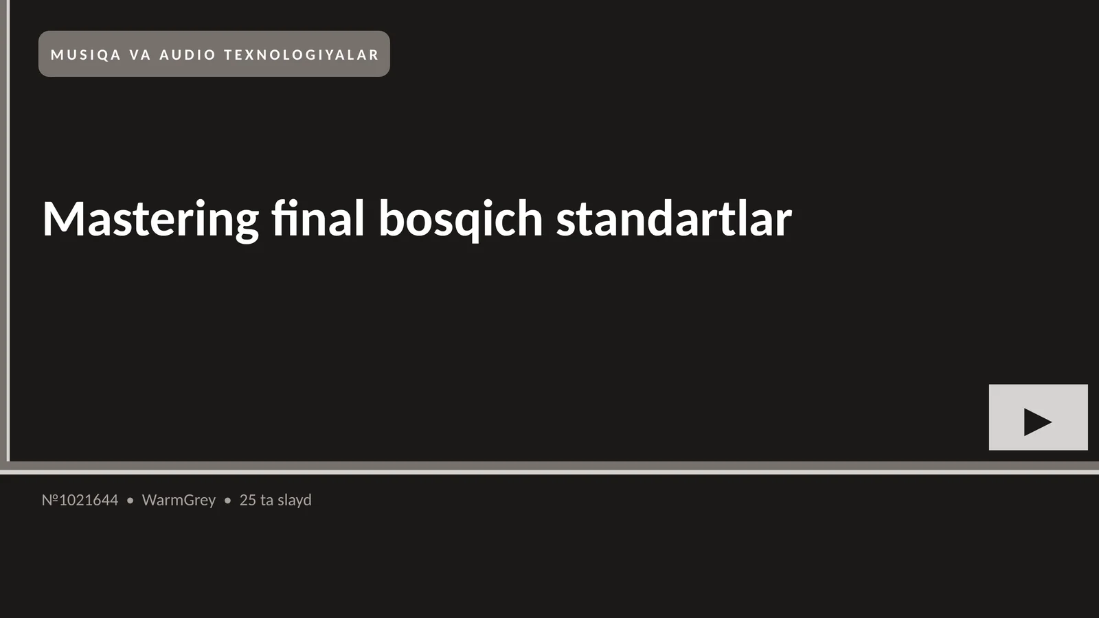 Mastering final bosqich standartlar