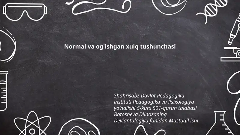 Deviantalogiya fanidan Mustaqil ish
