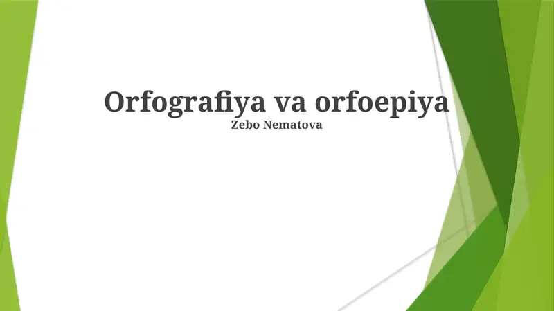 Orfografiya va orfoepiya