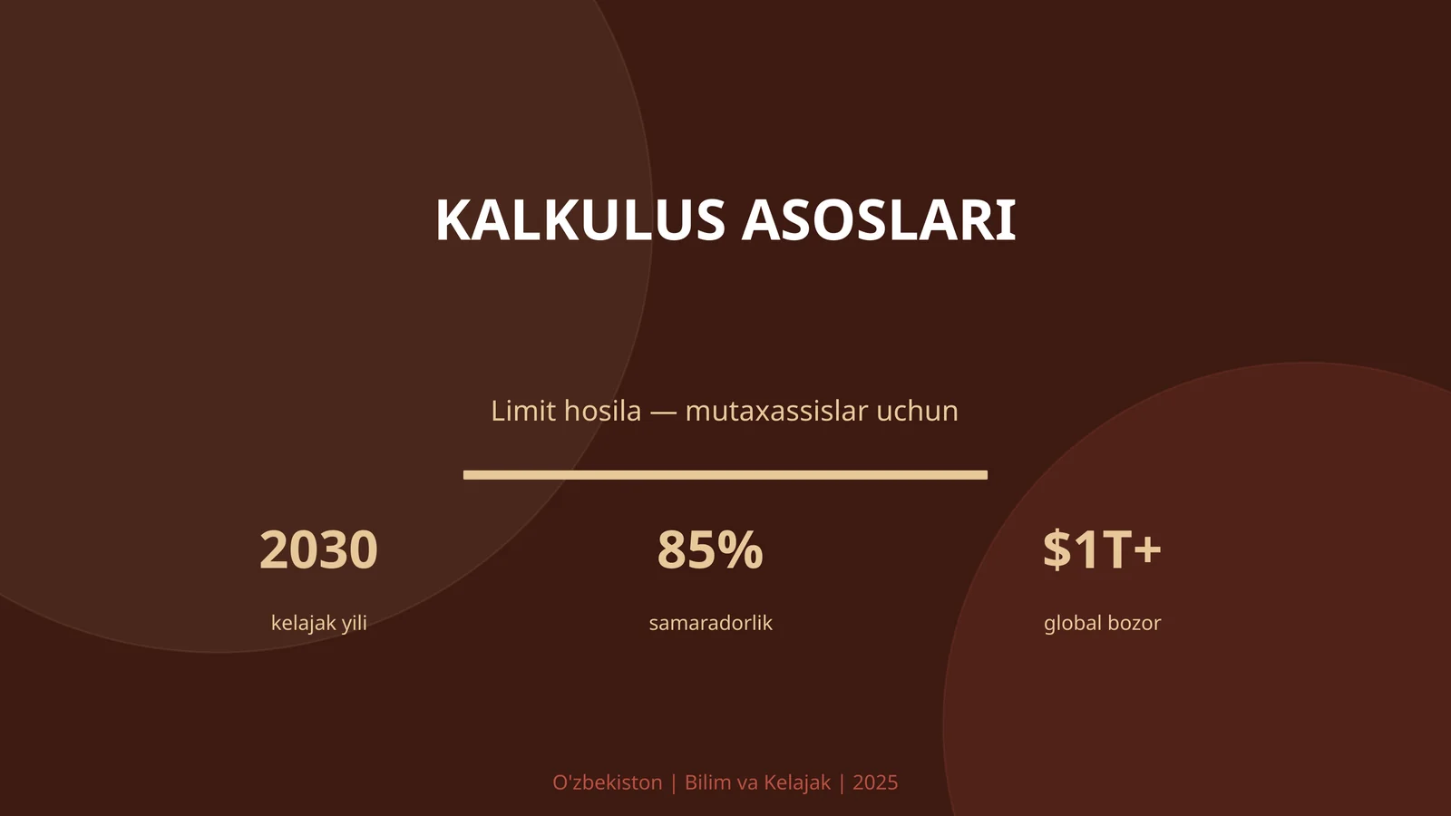 KALKULUS ASOSLARI