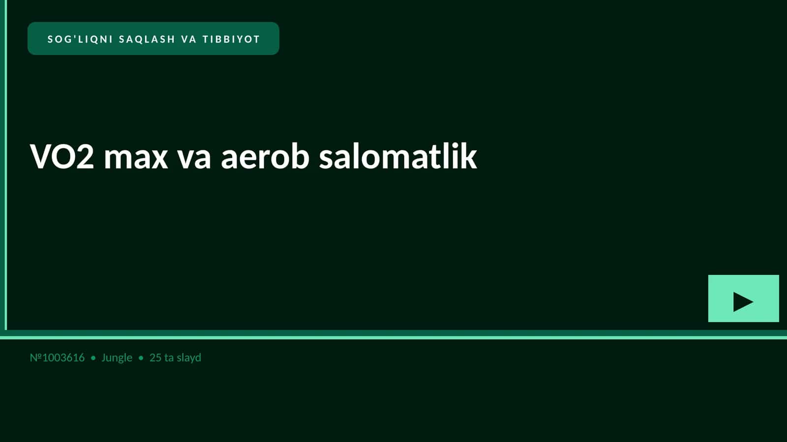VO2 max va aerob salomatlik