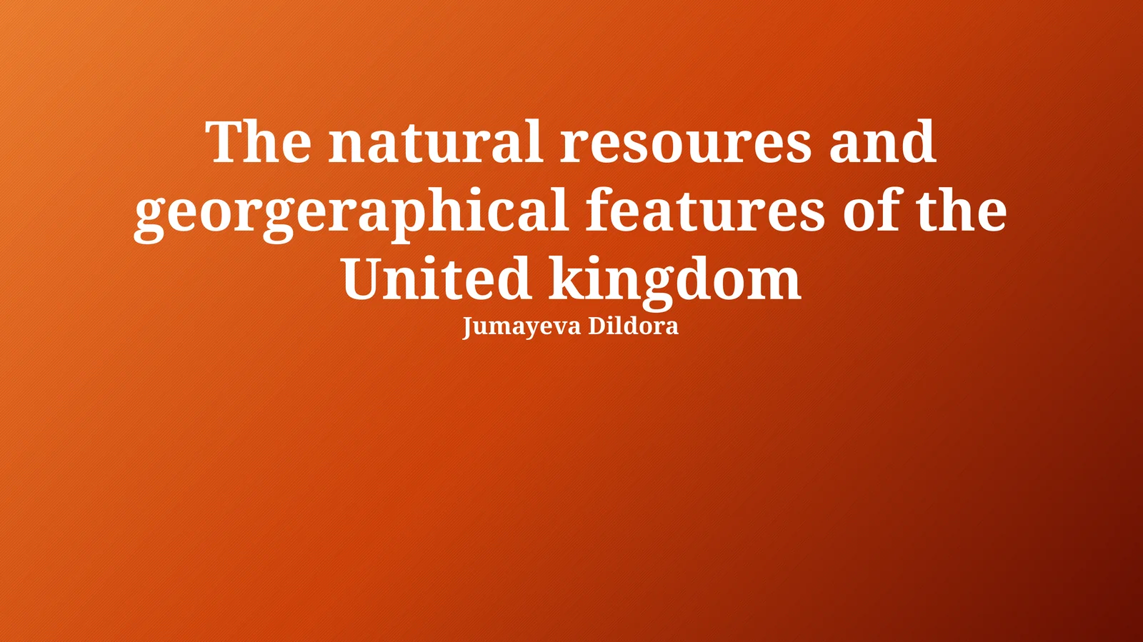 Geographical Overview of the United Kingdom