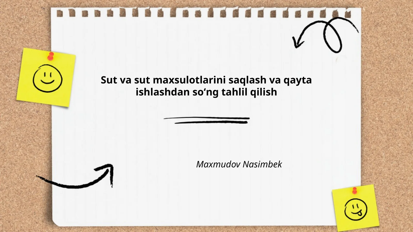 Sut va sut maxsulotlarini saqlash va qayta ishlashdan soʻng tahlil qilish