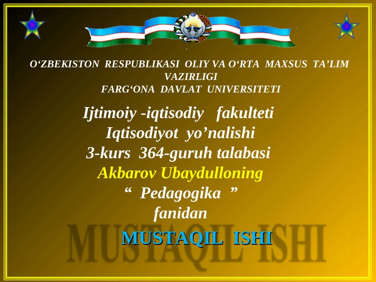 SHAXSNING MANAVIY AHLOQIY TARBIYASI. HADIS ILMINING PAYDO BO’LISHI