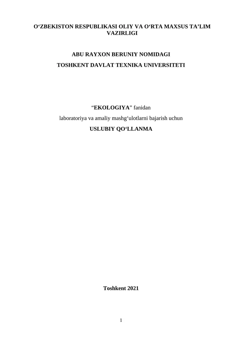 Uslubiy qo'llanma