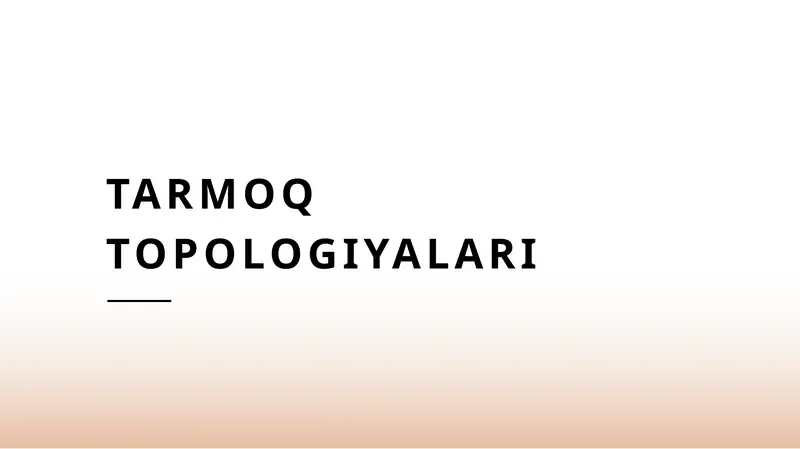 Tarmoq topologiyalari