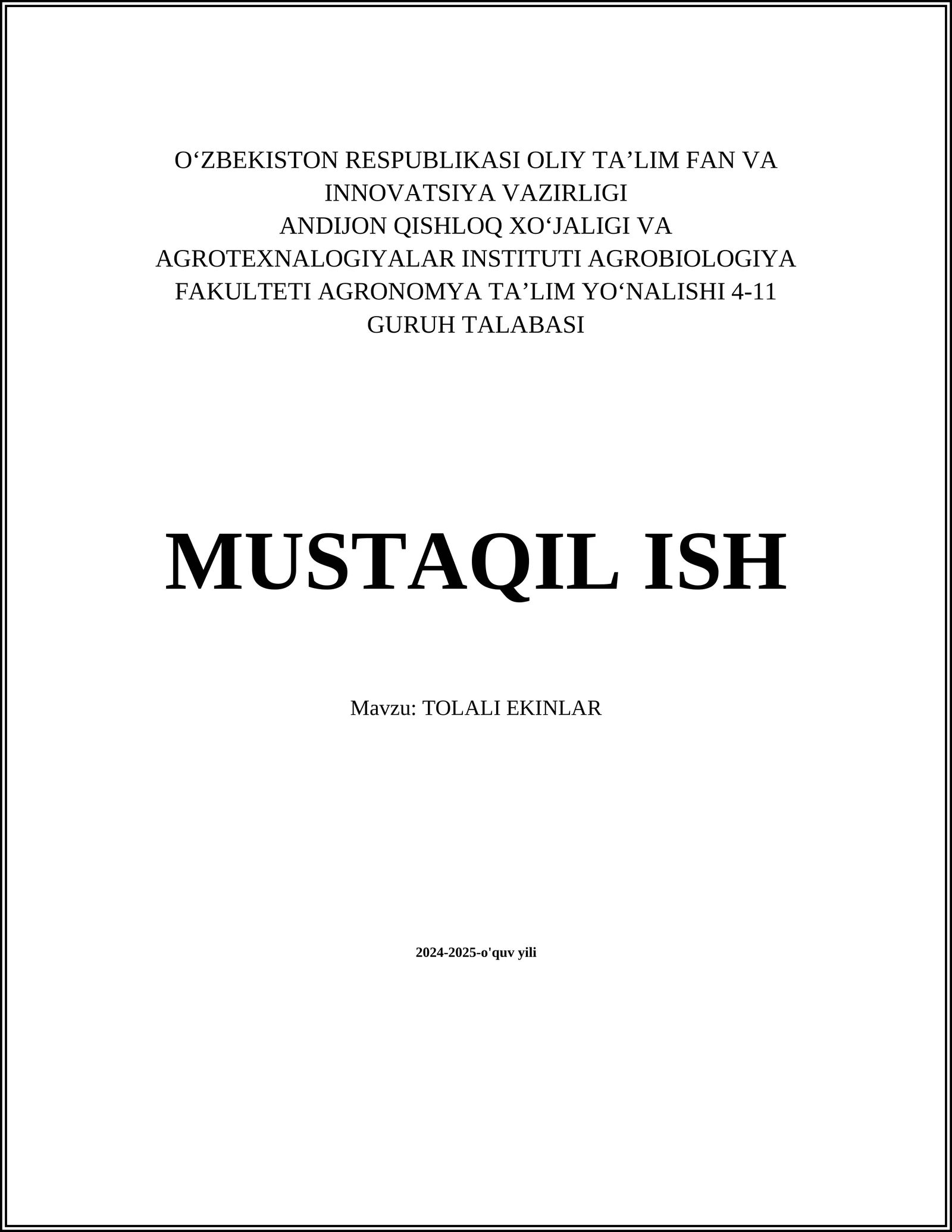Tolali Ekinlar