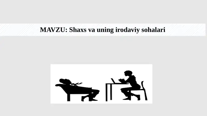 Shaxs va uning irodaviy sohalari