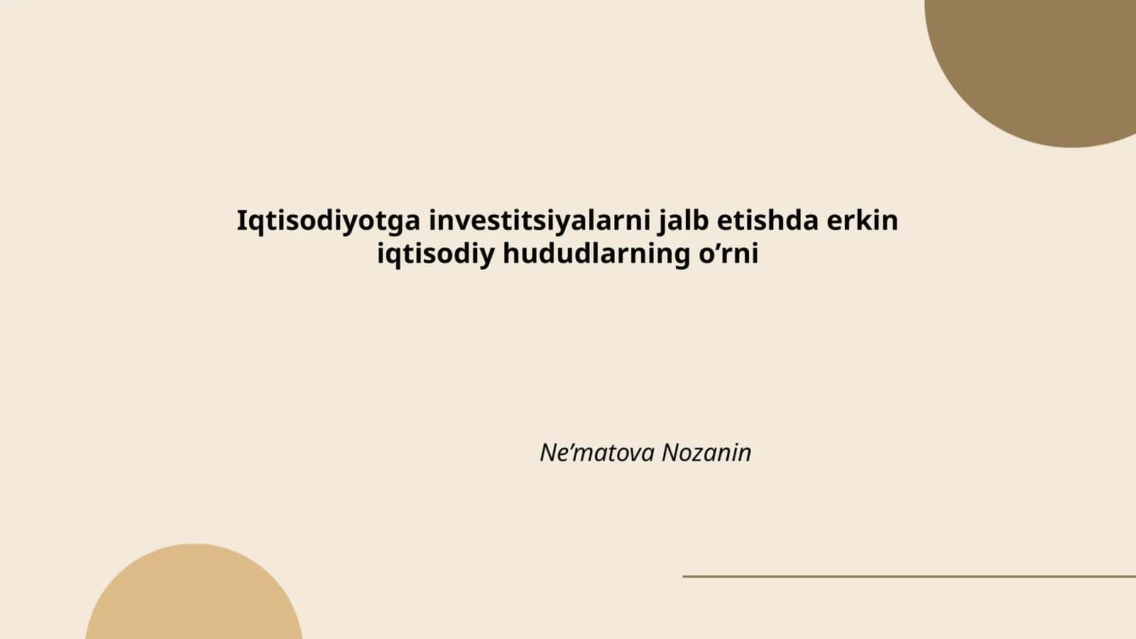 Erkin iqtisodiy hududlar (EIH) tushunchasi va tarixiy rivojlanishi