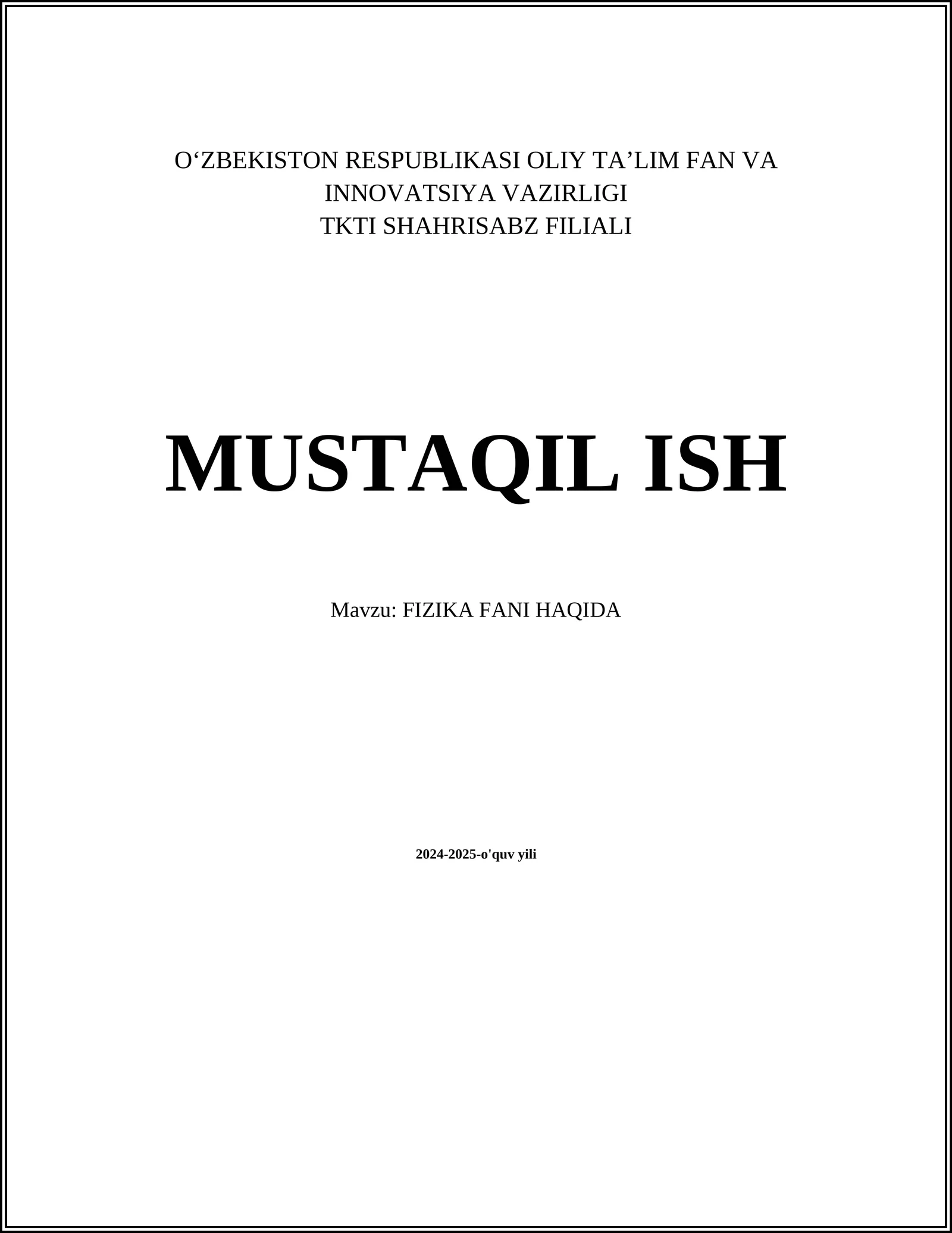 Mexanika fanining asosiy maqsadi