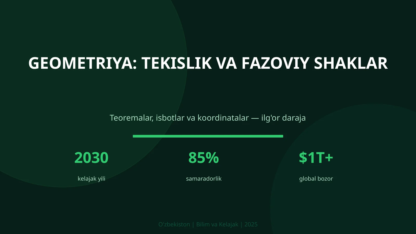 Geometriya: Tekislik va Fazoviy Shaklar