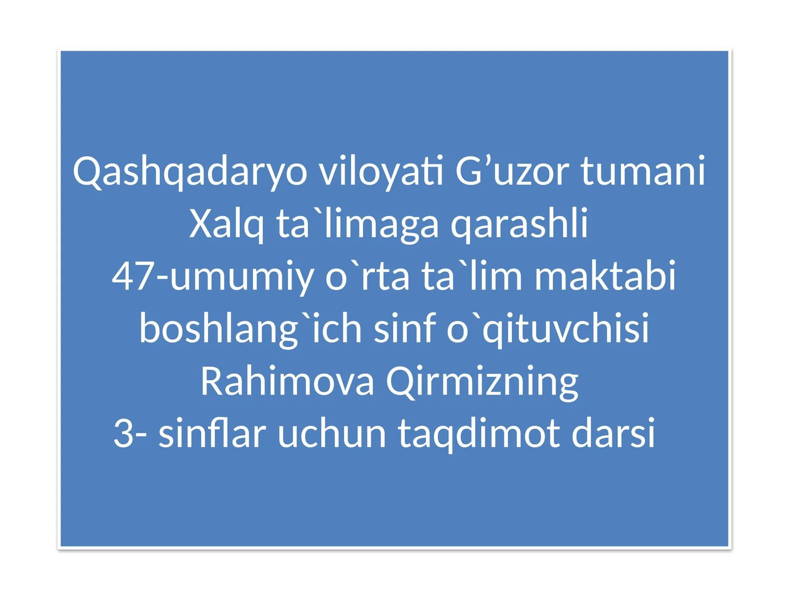 3-sinflar uchun Sifat so'z turkumi