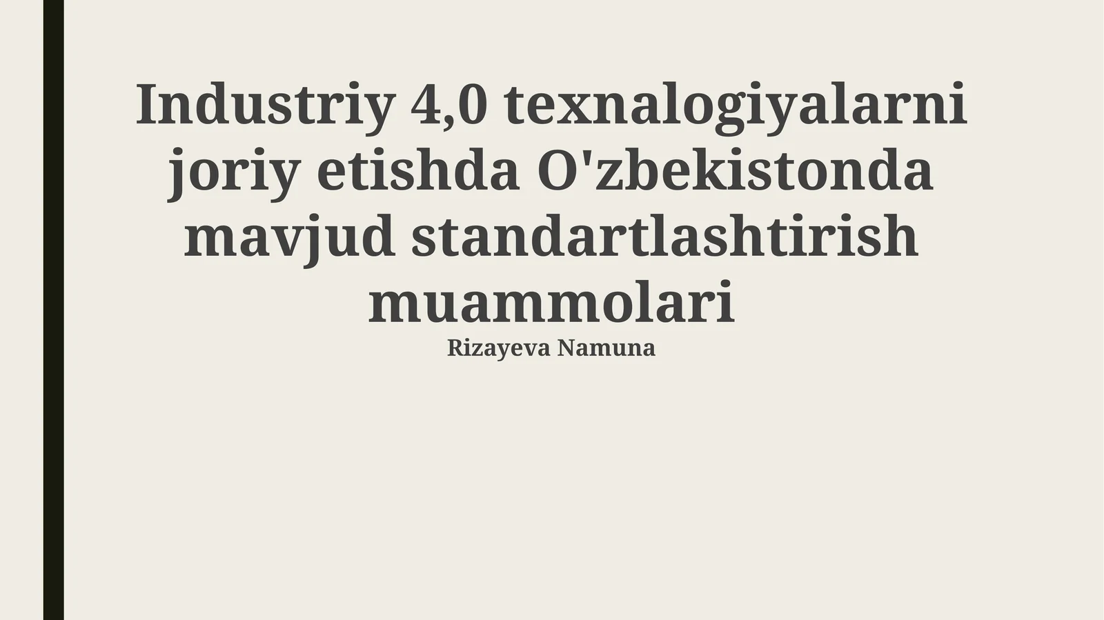 O'zbekistonda Industriya 4.0 standartlashtirish muammolari