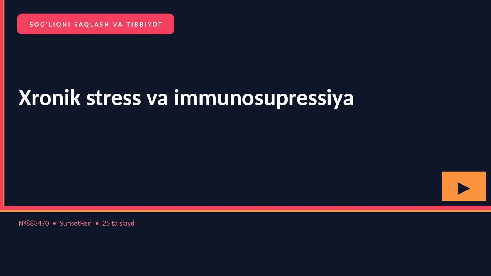 Xronik stress va immunosupressiya