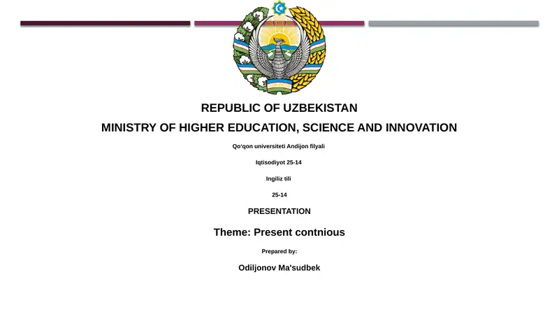 Presentation on Present Continuous