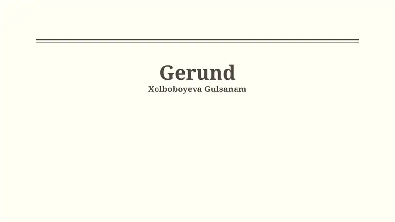 Gerund