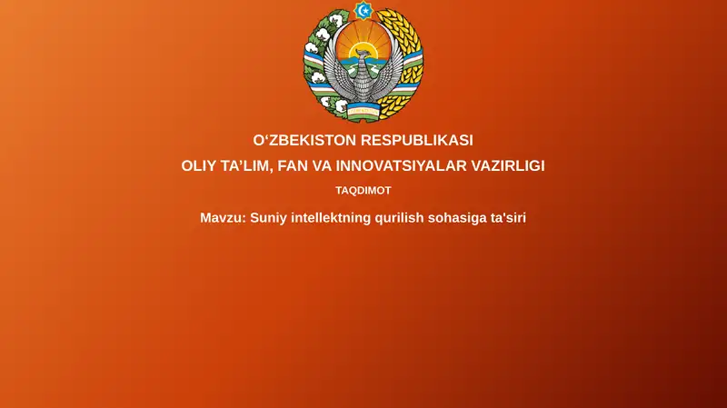 Sun'iy intellektning qurilish sohasi