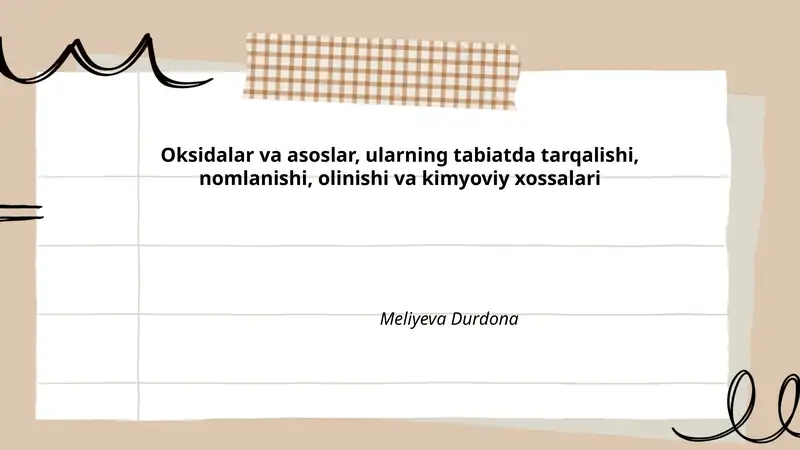 Oksidalar va asoslar