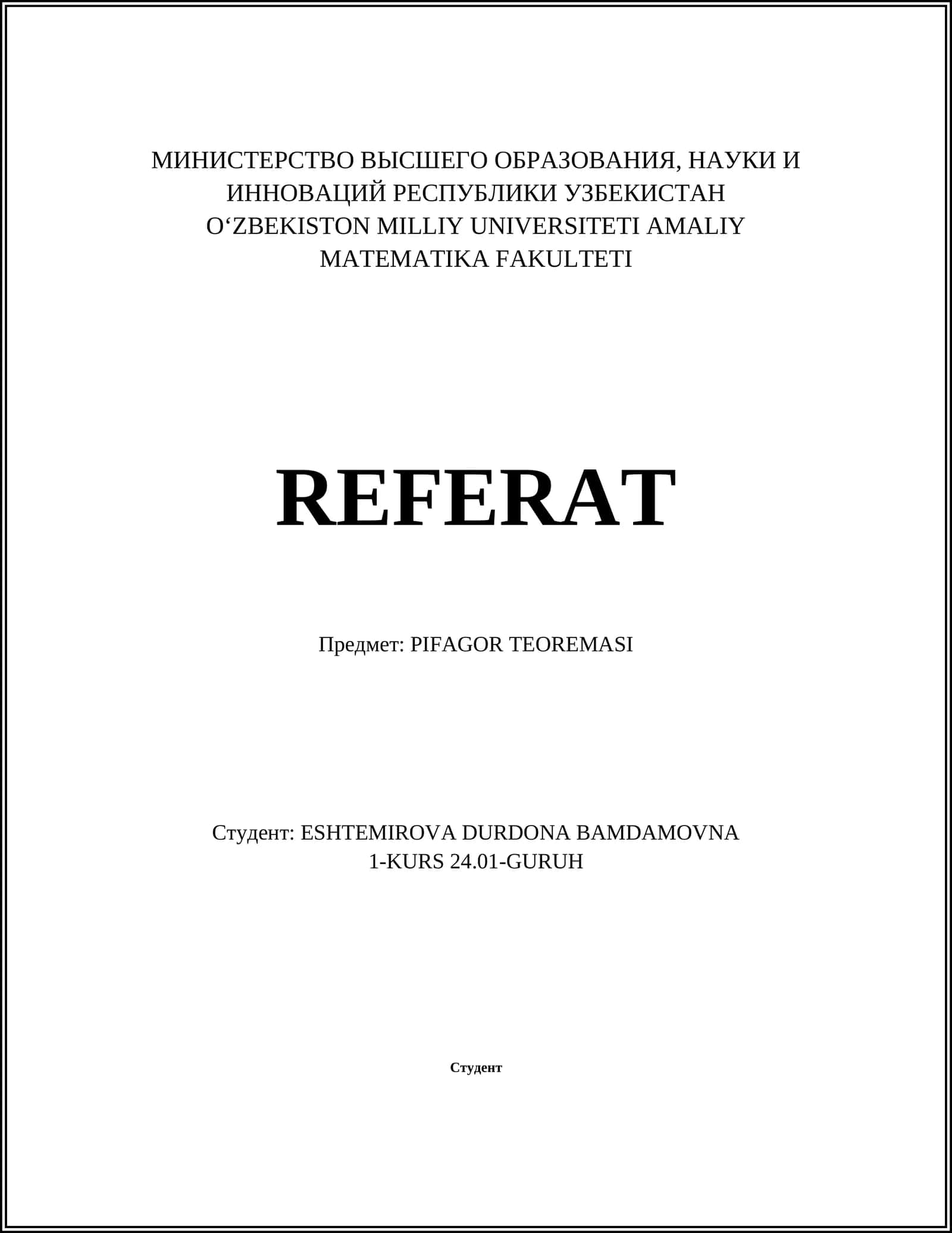 PIFAGOR TEOREMASI