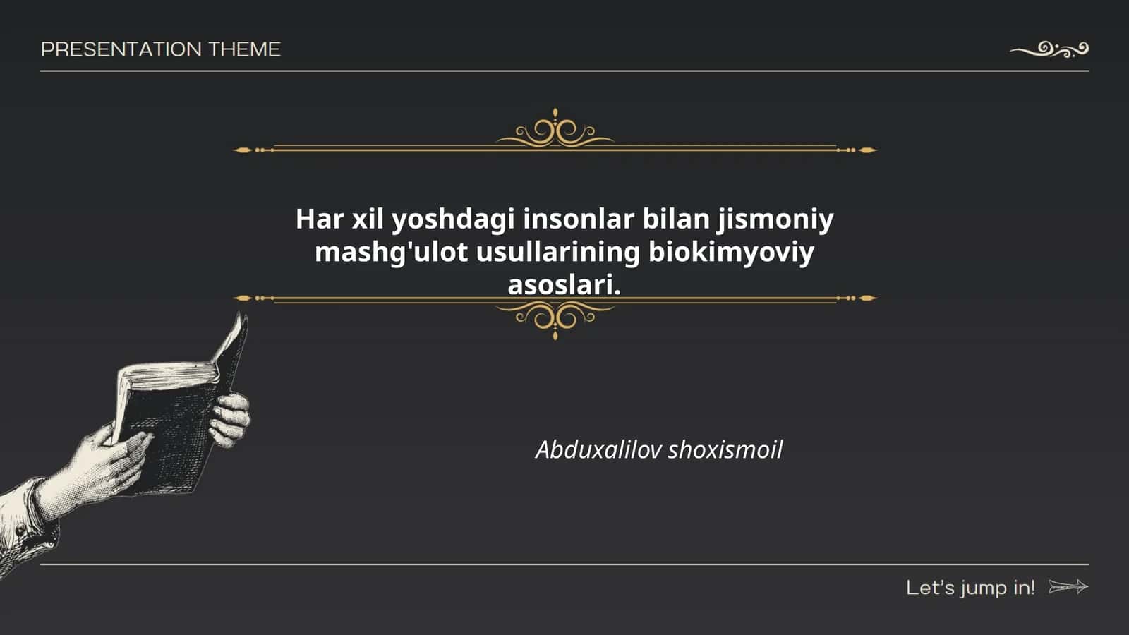 Jismoniy mashg'ulot usullarining biokimyoviy asoslari