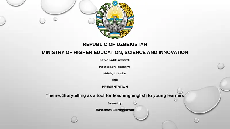 Storytelling as a tool for teaching english to young learners