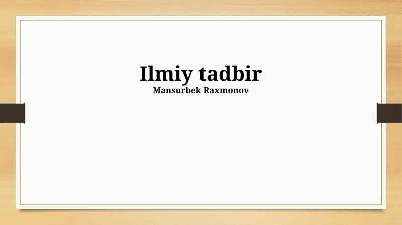 Ilmiy tadbir