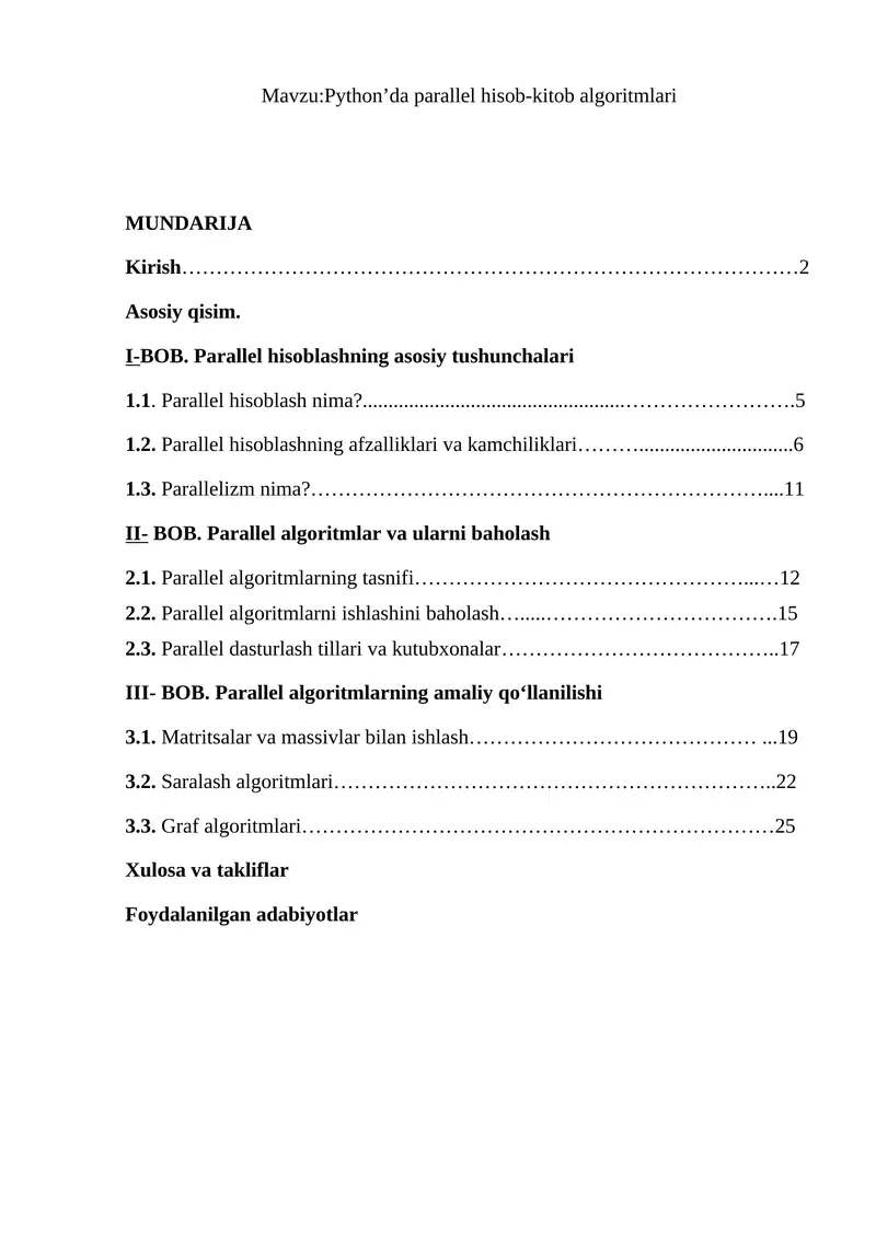 Python’da parallel hisob-kitob algoritmlari
