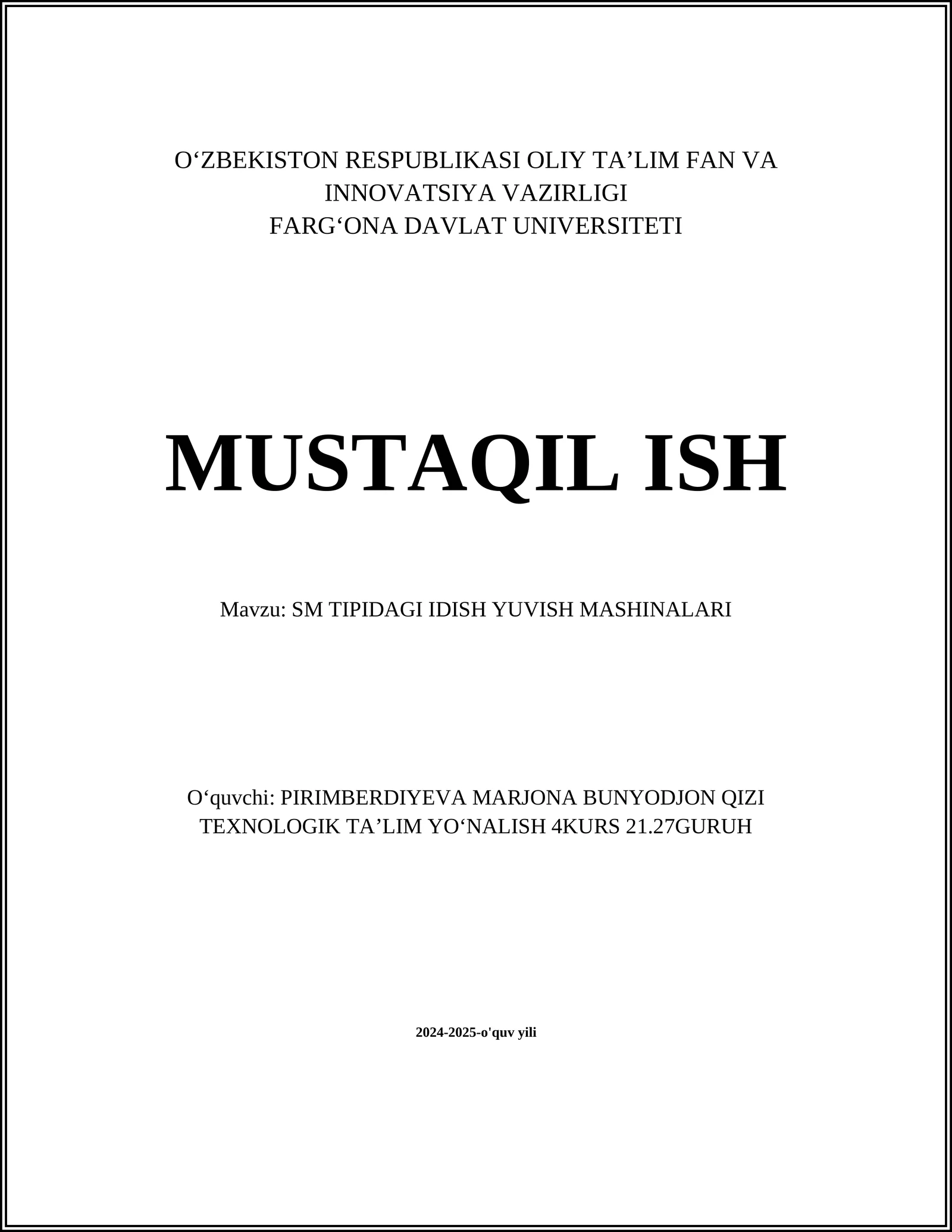 SM TIPIDAGI IDISH YUVISH MASHINALARI