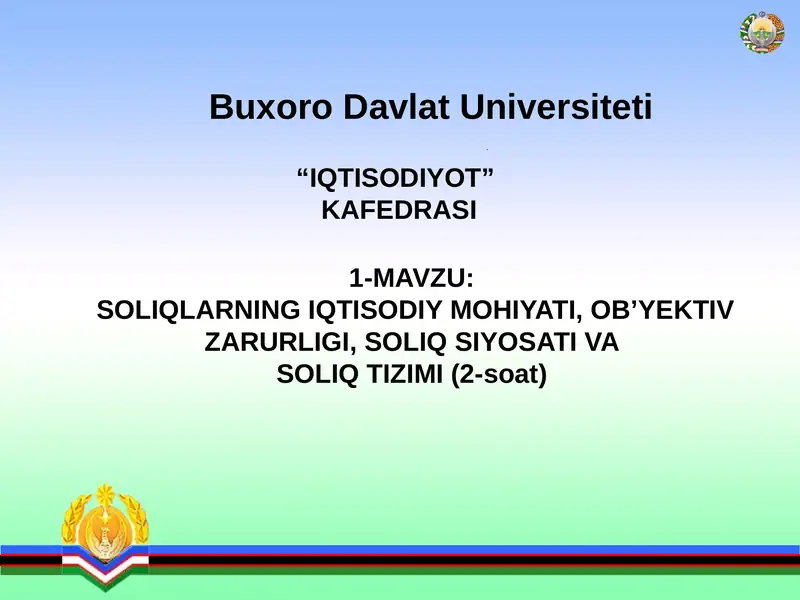 Soliqlar va soliqqa tortish