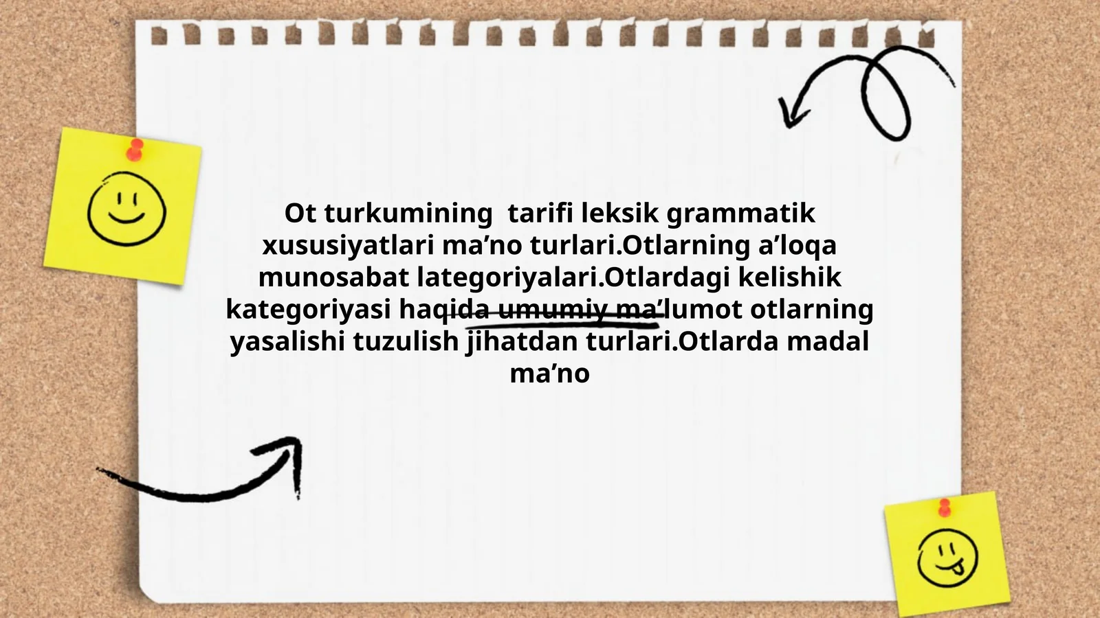 Ot turkumining tarifi leksik grammatik xususiyatlari ma’no turlari